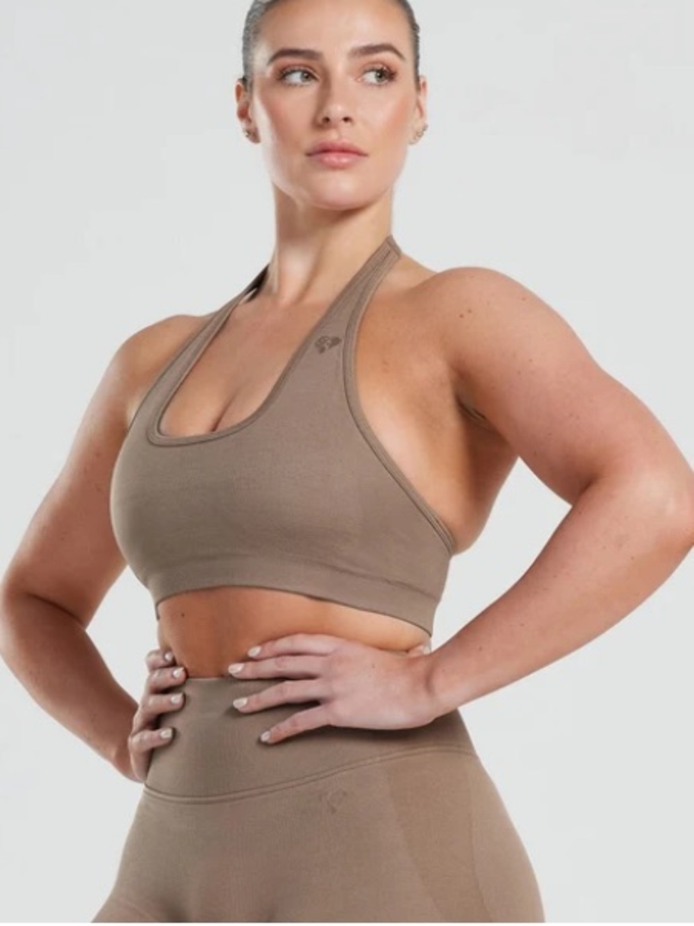 Racerback Seamless Bodysuit Top - Caribou Taupe
